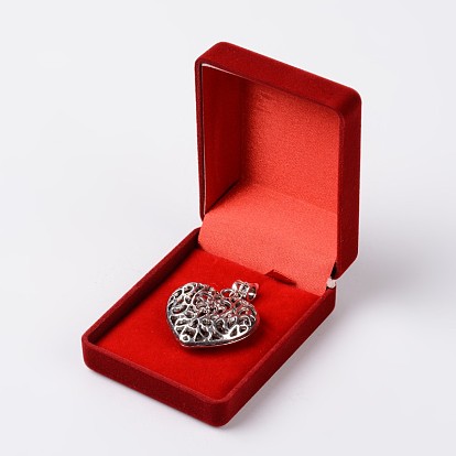 Boîtes à bijoux en anneau de velours rectangle, avec du plastique, 7.8x6x3.7mm