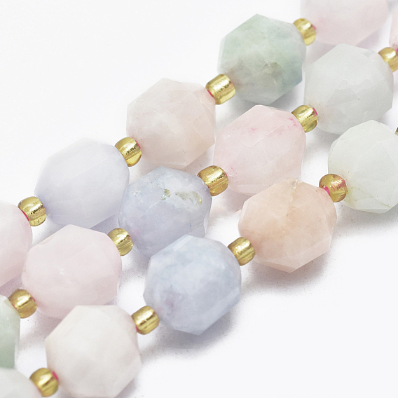 Chapelets de perles morganite naturelles  , facette, ronde