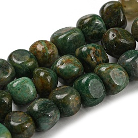 Natural African Jade Bead Strands, Tumbled Stone, Nuggets