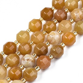 Topaze naturelles perles de jade de brins, avec des perles de rocaille, tambour à barillet bicône à facettes