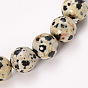 Natural Dalmatian Jasper Beaded Stretch Bracelets, Round