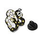 Snake with Wing/Apple/Flower Enamel Pins, Black Tone Alloy Brooches for Backpack Clothes