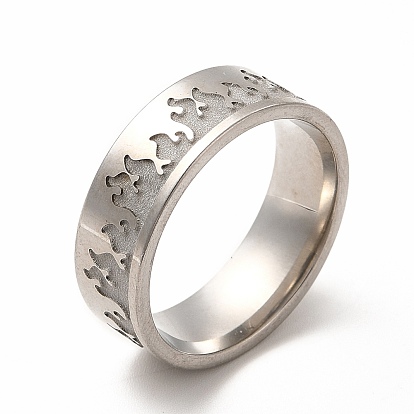 201 Stainless Steel Grooved Finger Ring Settings, for Enamel