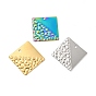 Ion Plating(IP) 304 Stainless Steel Pendants, Square Charm