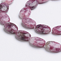 Natural Lilac Jade Beads Strands, Oval, 14x10x5mm, Hole: 1mm, about 30pcs/strand, 16 inch