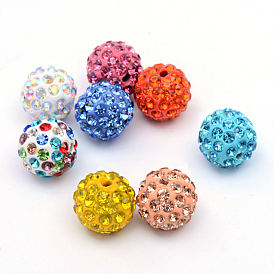 Polymer Clay Pave Rhinestone Beads, Disco Ball Beads