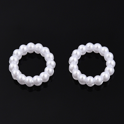 Anneaux de liaison en plastique imitation perle abs, anneau