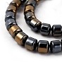 Electroplated Non-magnetic Synthetic Hematite Beads Strands, Half Plated, Column