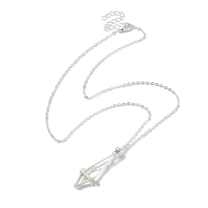 Латунный плетеный мешочек для макраме, пустой держатель для камней, изготовление ожерелья, кабель цепи ожерелье