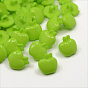 Acrylic Shank Buttons, 1-Hole, Dyed, Apple, 16x15x4mm, Hole: 3mm