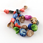 Dyed Natural Freshwater Shell Nuggets Bead Strands, 13~18x10~18x8~15mm, Hole: 1mm, about 24pcs/strand, 15.7 inch