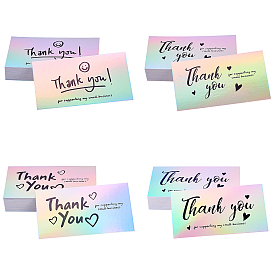 Nbeads 4 Bags 4 Style Laser Thank You Card, for Decorations, Rectangle, Colorful