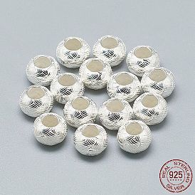 925 Sterling Silver European Beads, Large Hole Beads, Rondelle