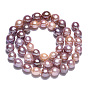 Hebras de perlas keshi de perlas barrocas naturales, perla cultivada de agua dulce, rondo