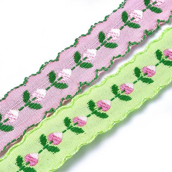 Polyester & Polycotton Ribbons, Jacquard Ribbon, Garment Accessories, Flower Pattern