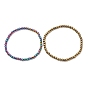 Синтетические немагнитные гематитовые круглые эластичные браслеты из бисера