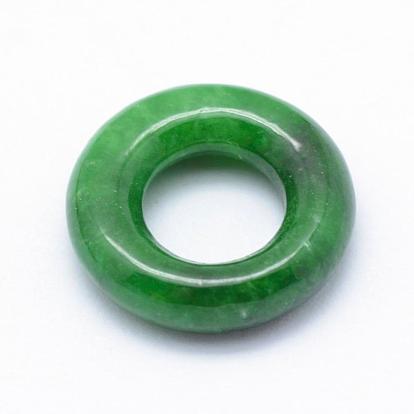 Natural Myanmar Jade/Burmese Jade Pendants, Dyed, Ring
