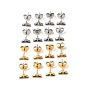 Rhinestone Whale Tail Shape Stud Earrings with 316 Surgical Stainless Steel Pins, 304 Stainless Steel Jewelry for Women