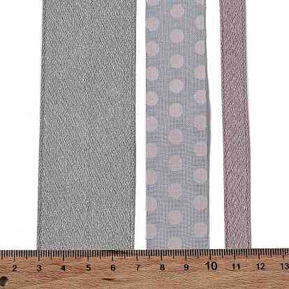 9 yards 3 styles ruban en polyester, pour le bricolage fait main, nœuds de cheveux et décoration de cadeaux, palette de couleurs violettes