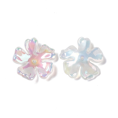 Opaques caps acryliques, couleur ab , Flower 5 pétales
