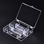 Polystyrene Bead Storage Containers, 7 Compartments Organizer Boxes, with Hinged Lid, Rectangle
