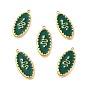 Placage sous vide 201 pendentifs en acier inoxydable émaillé, réel 18 k plaqué or, ovale avec breloque motif serpent