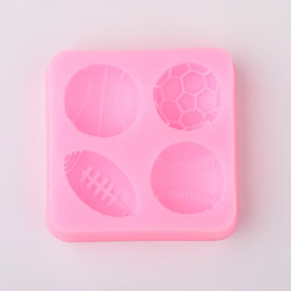 Sport Goods Design DIY Food Grade Silicone Molds, Fondant Molds, For DIY Cake Decoration, Chocolate, Candy, UV Resin & Epoxy Resin Jewelry Making, 60x60x12mm