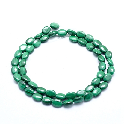 Perlas de malaquita naturales hebras, oval