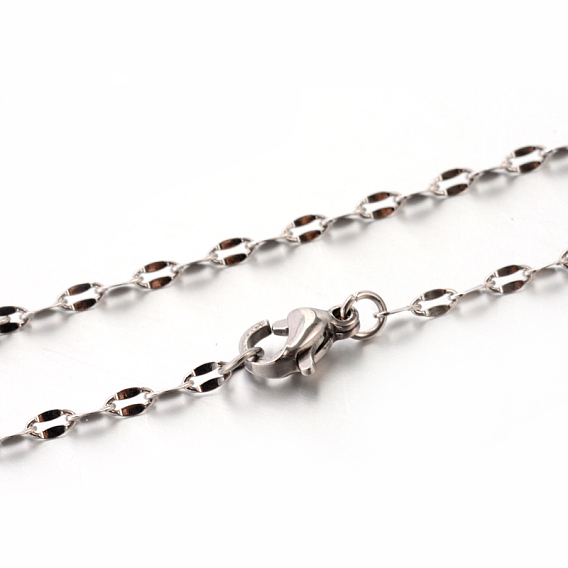 304 Stainless Steel Link Chain Necklaces, with Lobster Claw Clasps