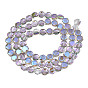 Hebras de perlas de vidrio translúcido electrochapado, medio chapado, facetados, octágono