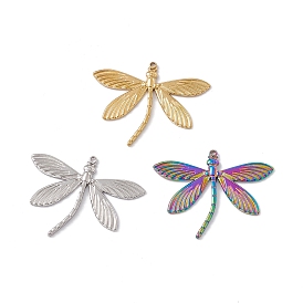 Ion Plating(IP) 304 Stainless Steel Pendants, Dragonfly Charms
