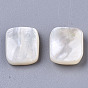 Natural White Shell Mother of Pearl Shell Cabochons, Rectangle