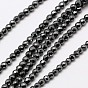 Non-magnetic Synthetic Hematite Bead Strands, Faceted Round