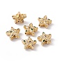 Rack Plating Brass Micro Pave Colorful Cubic Zirconia Beads, Cadmium Free & Nickel Free & Lead Free, Star