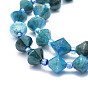 Natural Apatite Beads Strands, Faceted, Bicone