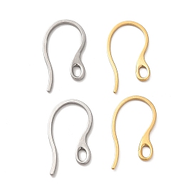 304 Stainless Steel Earring Hooks, Ear Wire, with Loops