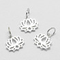 925 Sterling Silver Pendants, Lotus, with 925 Stamp