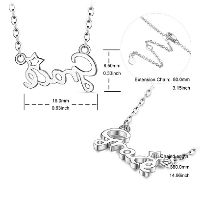 Ожерелья shegrace 925 из стерлингового серебра, с кабельными цепями, слово благодать