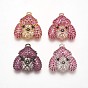 Brass Micro Pave Cubic Zirconia Puppy Pendants, Poodle Dog Charm