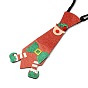 Corbata de telas no tejidas con tema navideño con patrón de muñeco de nieve/ciervo/gnomo, para niño, con banda elástica