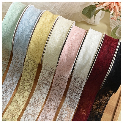 9M Polyester Flower Lace Ribbons, Garment Accessories, Gift Packaging