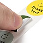 Rollo de pegatinas de agradecimiento de papel de puntos redondos, Etiquetas de regalo autoadhesivas con cara sonriente, para decoración superior del sello