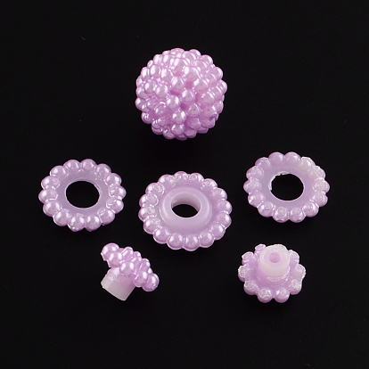 Cuentas de perlas de imitación de acrílico, perlas de la baya, perlas ronda combinados, 12 mm, Agujero: 1.5 mm, sobre 870 unidades / 500 g