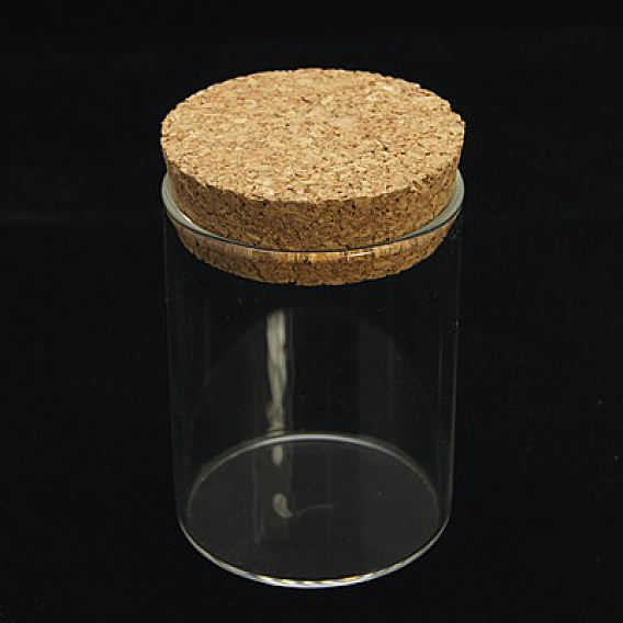 Glass Jar Bead Containers, with Cork Stopper, Wishing Bottle