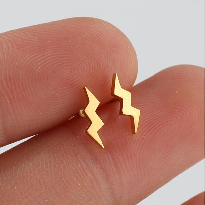 Stylish Stainless Steel Lightning Geometric Earrings for Women