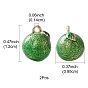 2Pcs Brass Enamel Charms, Imitation Fruit, Light Gold, Green Tangerine Charm