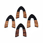 Opaque Resin & Walnut Wood Pendants, V Shape Charm