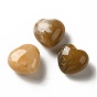 Piedra de amor de corazón de calcedonia amarilla natural, piedra de palma de bolsillo para el equilibrio de reiki
