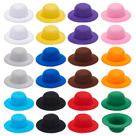 Nbeads 24 pcs 12 chapeau de poupée en flanelle de couleurs, chapeau artisanal, pour les fournitures de fabrication de poupées