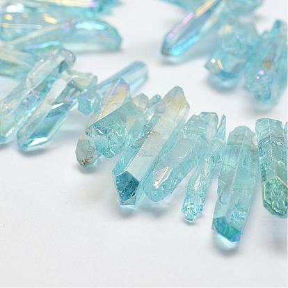 Galvaniques quartz naturel perles de cristal brins, teint, nuggets